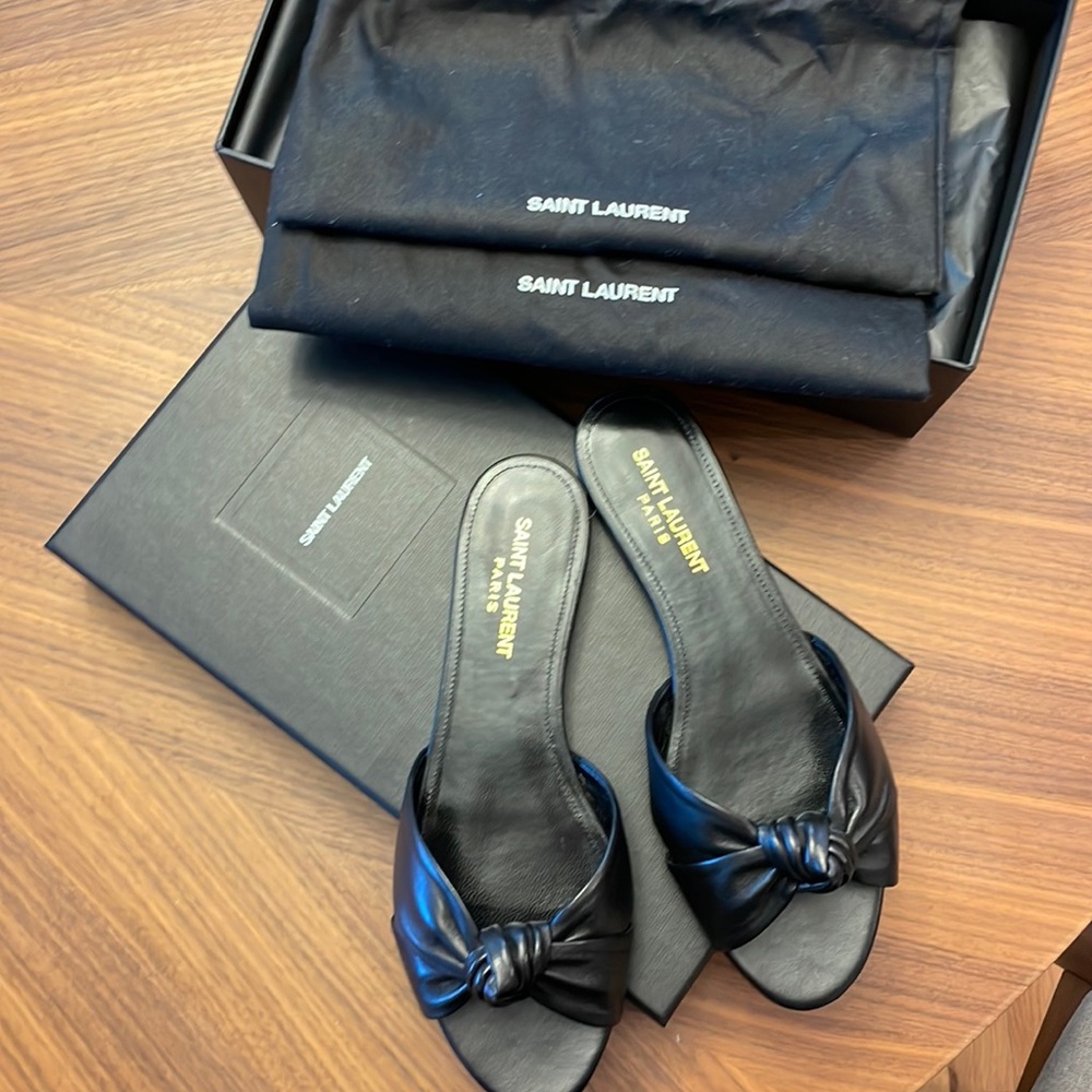 Saint Laurent YSL Bianca Mule Sandal